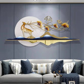 Forest Grace – Golden Deer and  Metal Wall Art